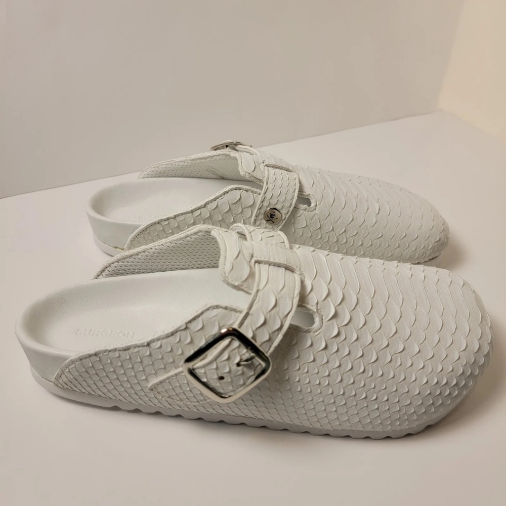 The Shoe Surgeon White Python Luxe Mule Men's 10 / Women's 11.5 - Picture 6 of 14